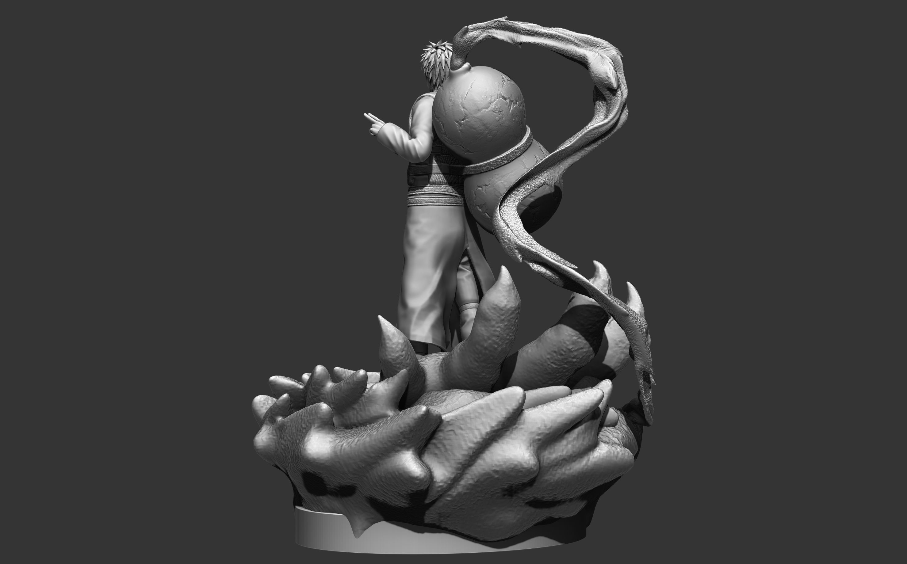 gaara 3d print statue figurine - naruto shippuden 3D print model_7