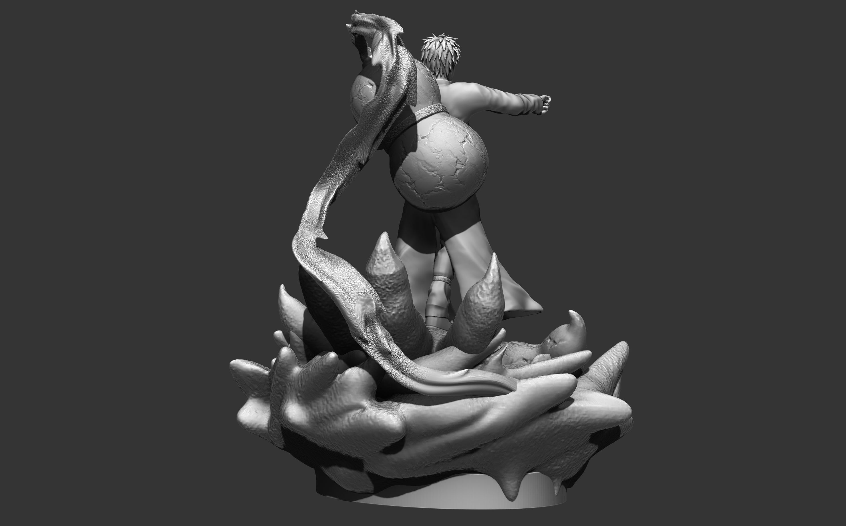 gaara 3d print statue figurine - naruto shippuden 3D print model_8