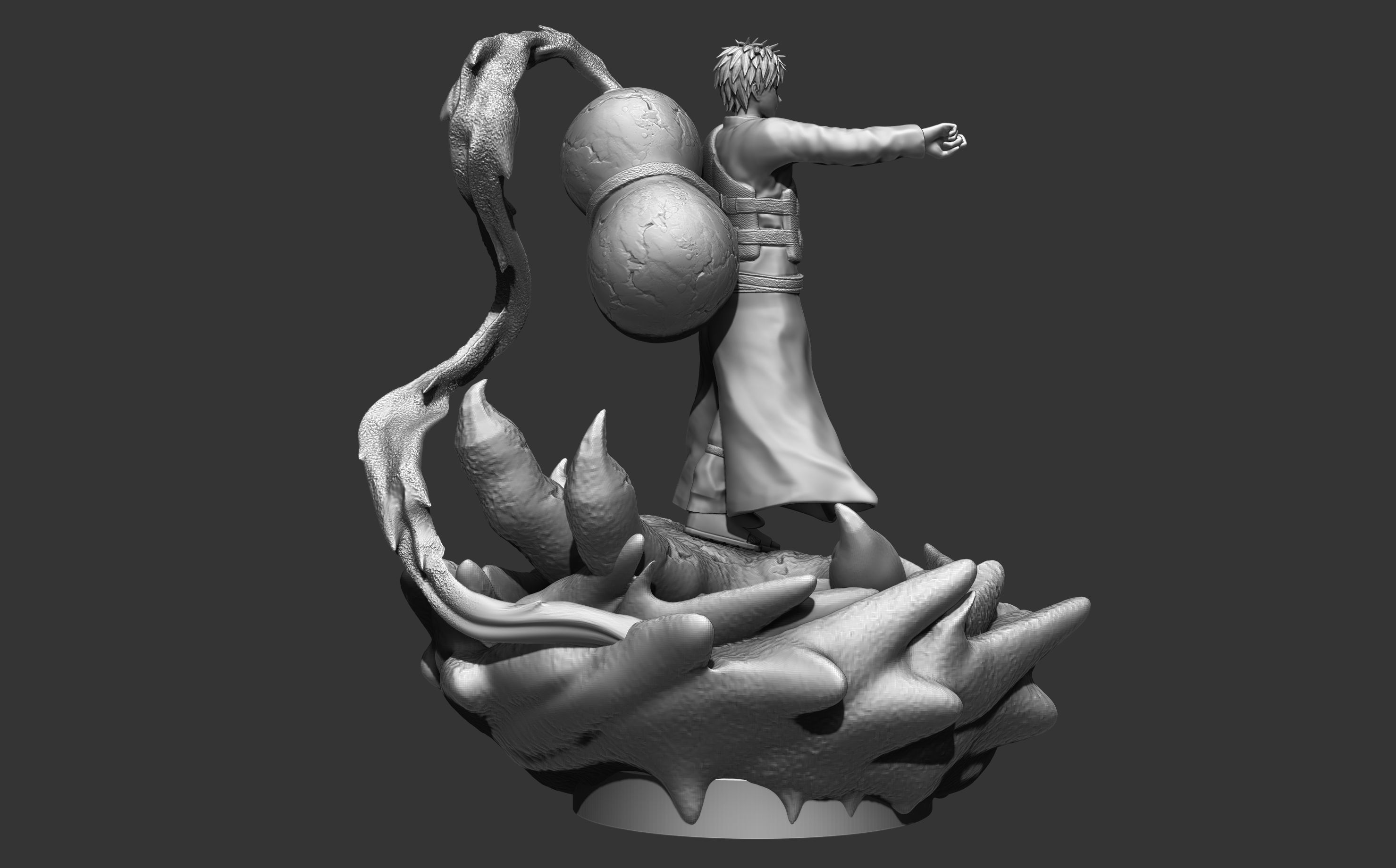 gaara 3d print statue figurine - naruto shippuden 3D print model_9