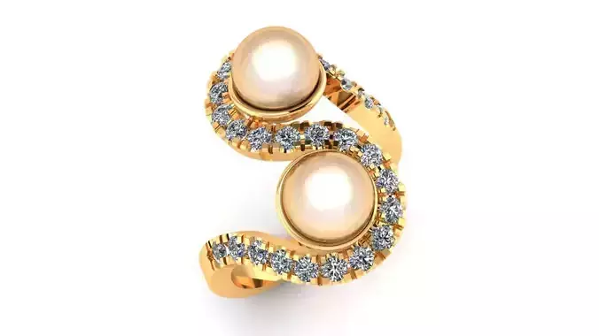 RING PEARLS DIAMONDS