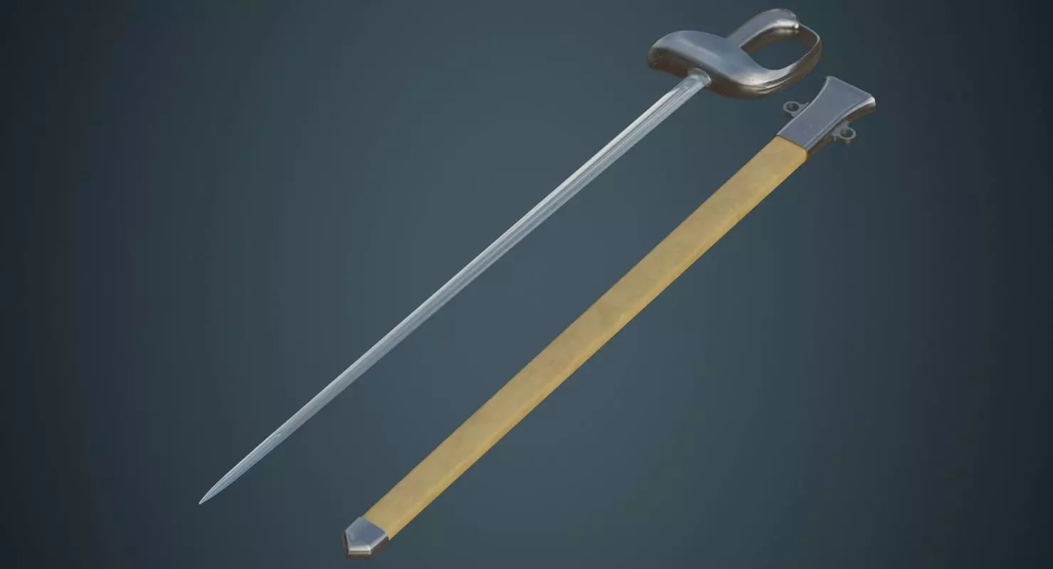 Saber 2A Low-poly 3D model_0
