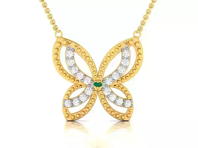 Women butterfly pendant 3dm render detail 3D print model
