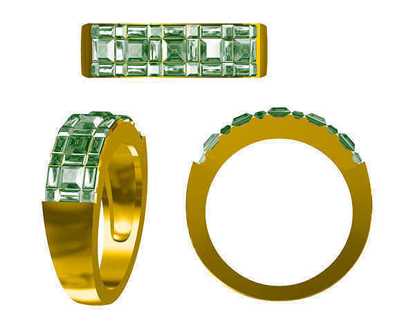 JCD Format Classic square cut  rings jewelers file set 3D print model