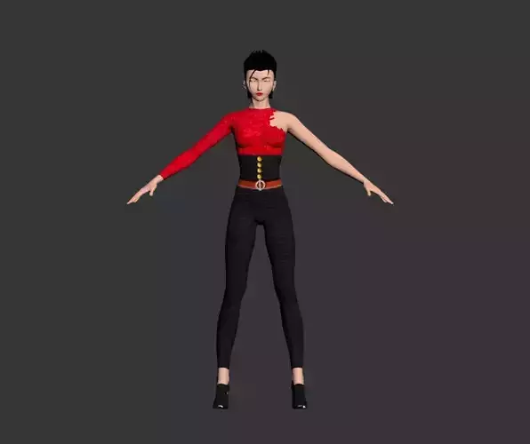 Metal Bat Girl - One Punch Man - Metal Girl Low-poly 3D model