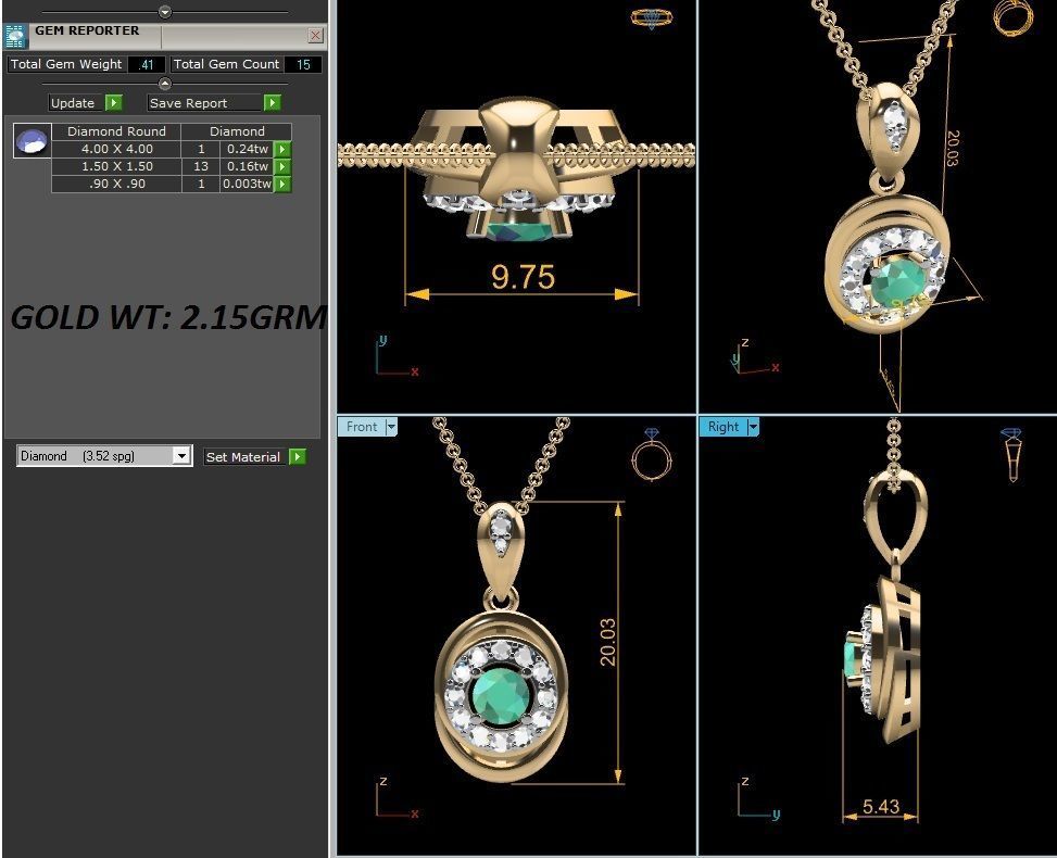 Women Pendant 3dm render detail 3D print model_1