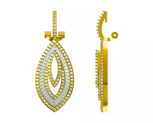 JCD Format Marquise shape earrings design