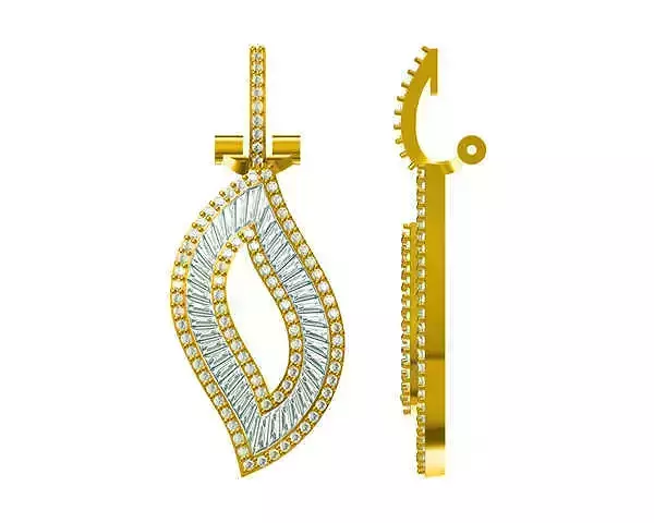 JCD Format  Antique leave shape earrings