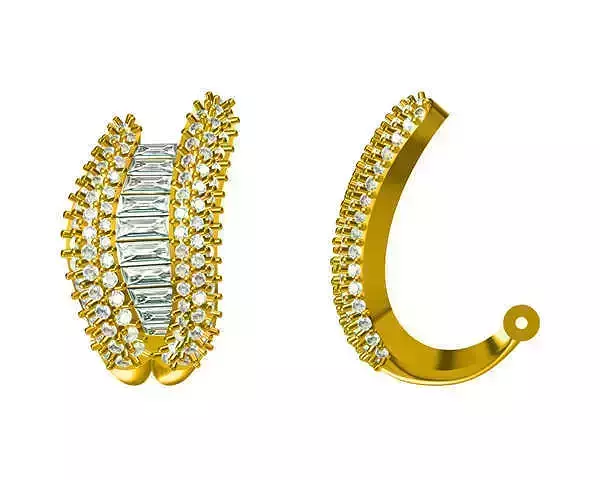 JCD Format Unique shape earrings round cut