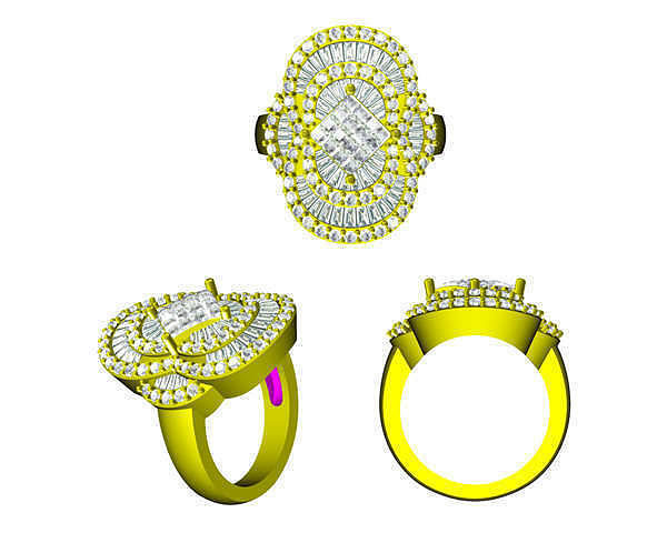 JCD Format Classic oval shape engagement rings jewelry cad  3D print model