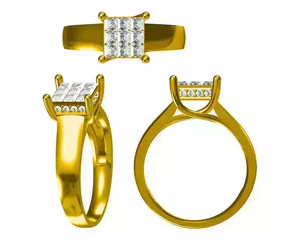 JCD Format Vintage square shape  engagement rings files