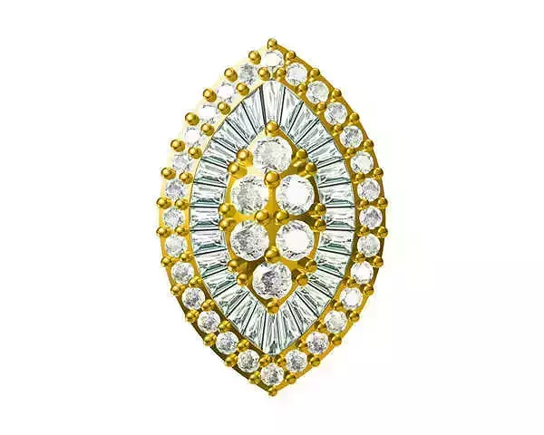 JCD Format Marquise shape pendant baguette cut diamond pendant