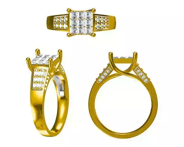 JCD Format Vintage square shape  engagement rings jewelry files