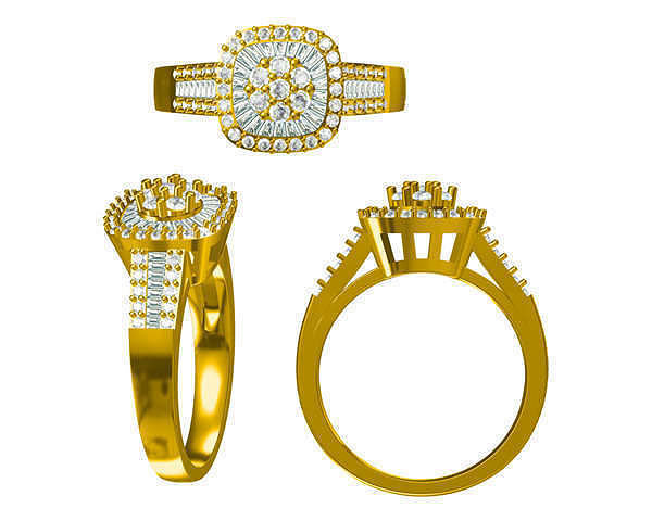 JCD Format  Diamond engagement rings 3dm jewelry 3D print model