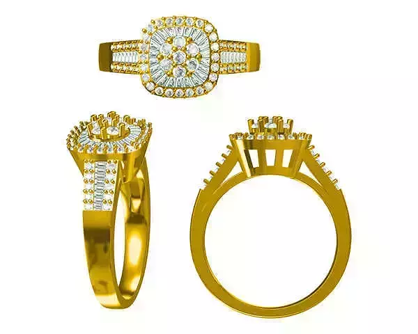 JCD Format  Diamond engagement rings 3dm jewelry 3D print model