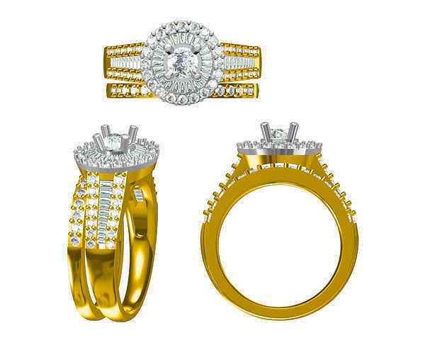 JCD Format Classic round shape engagement rings 3d design course 3D print model