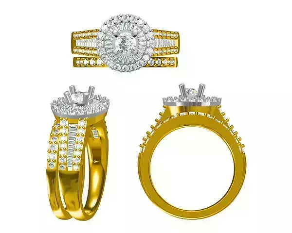 JCD Format Classic round shape engagement rings 3d design course
