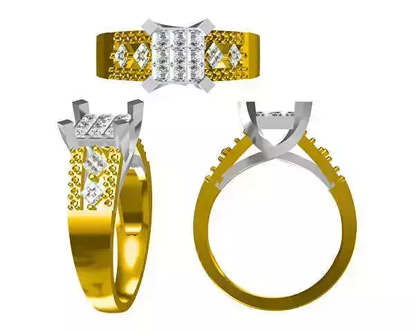 JCD Format Minimalist square shape rings jewelry cad institute