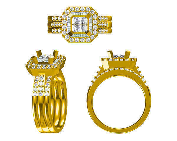 JCD Format  Diamond engagement rings ring cad 3D print model