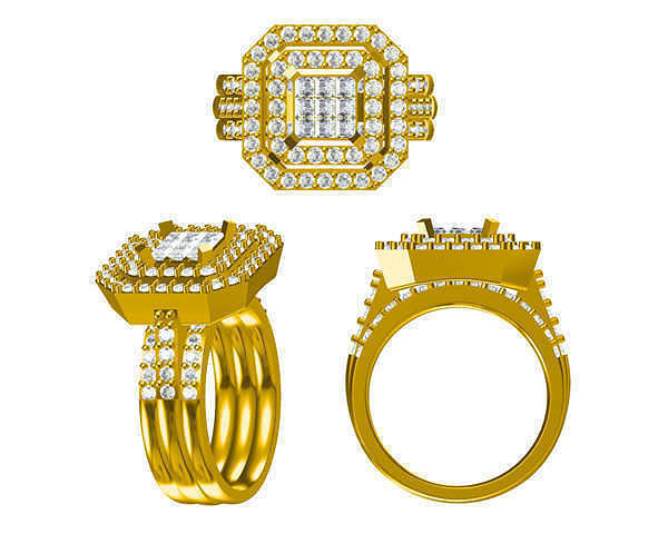 JCD Format Vintage diamond engagement rings 3dm jewelry 3D print model