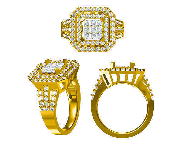JCD Format  Diamond engagement rings jewelers file set 3D print model