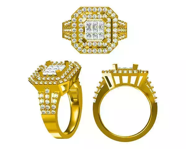 JCD Format  Diamond engagement rings jewelers file set 3D print model