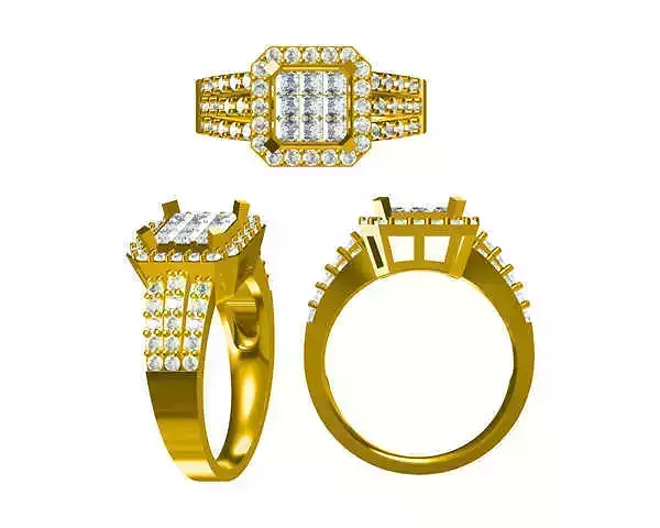 JCD Format Vintage square shape  engagement rings files