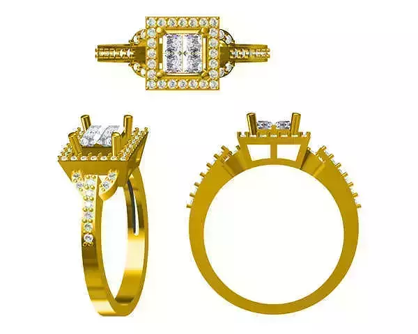 JCD Format Vintage square shape  engagement rings files