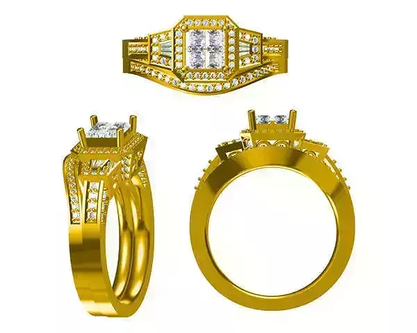 JCD Format Vintage baguette wedding band