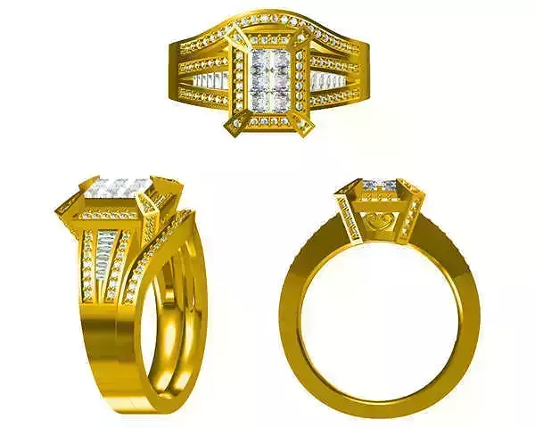 JCD Format Classic round cut  engagement rings 3dm jewelry 3D print model