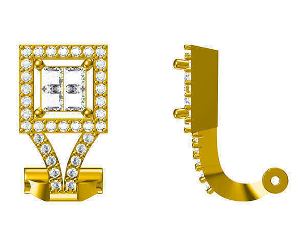 JCD format Vintage square shape round cut diamond design 3D print model