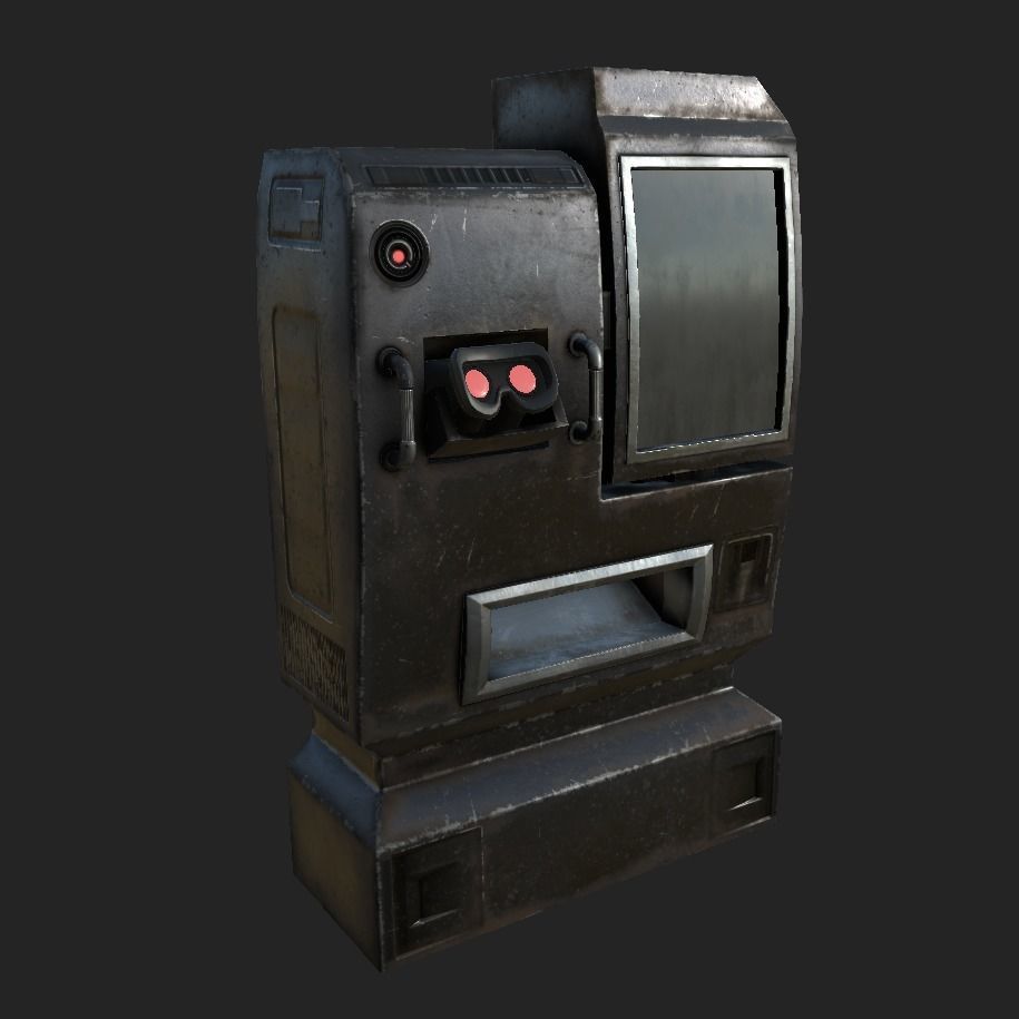Cyberpunk Vending machine Low-poly 3D model_4