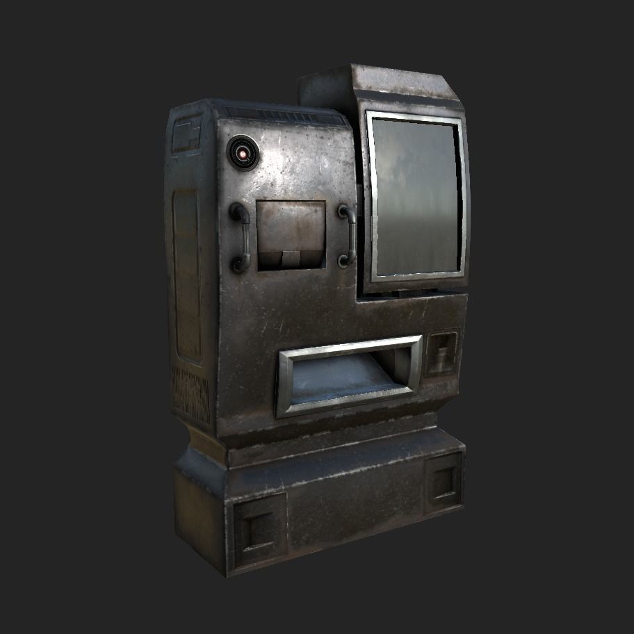 Cyberpunk Vending machine Low-poly 3D model_2