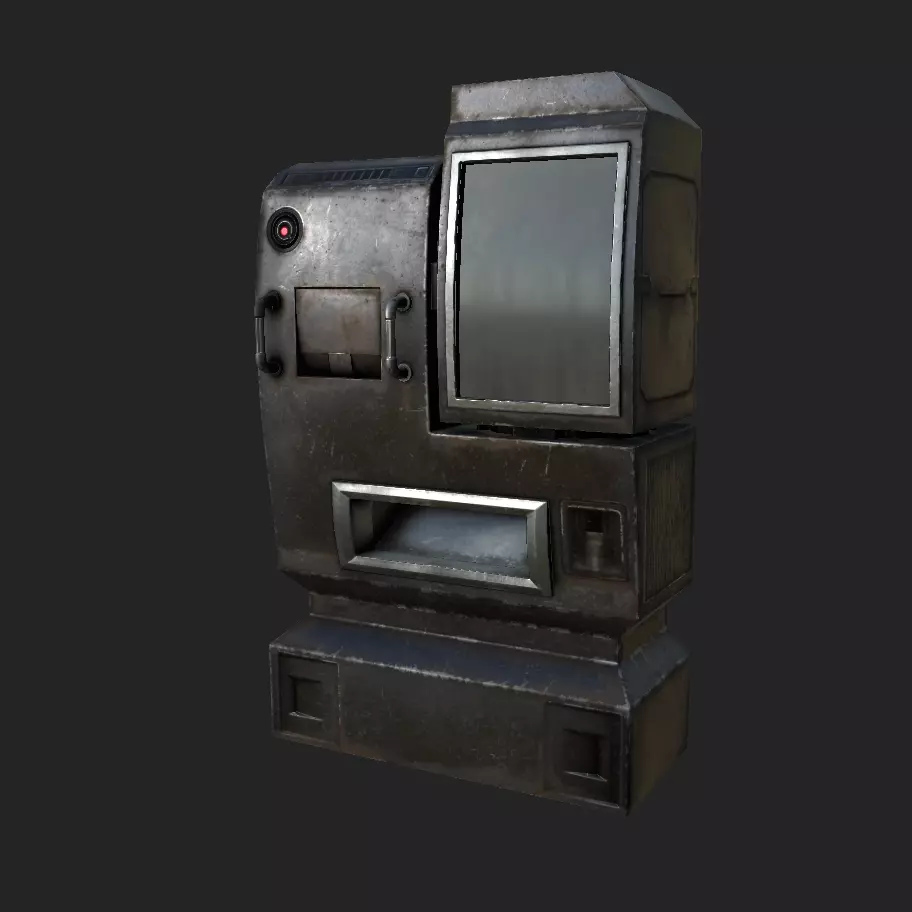 Cyberpunk Vending machine Low-poly 3D model_0