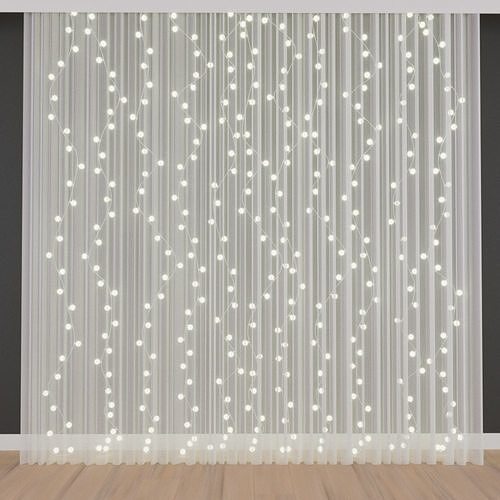 Curtains with garlands 3D model