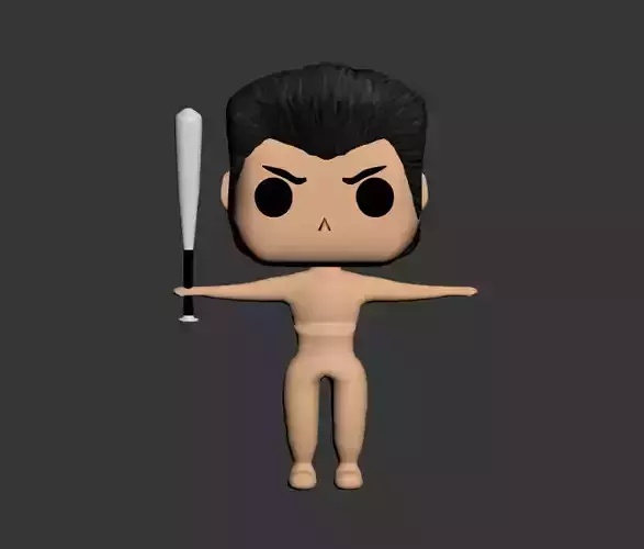 Funko Pop Metal Bat - One punch man chibi  Low-poly 3D model