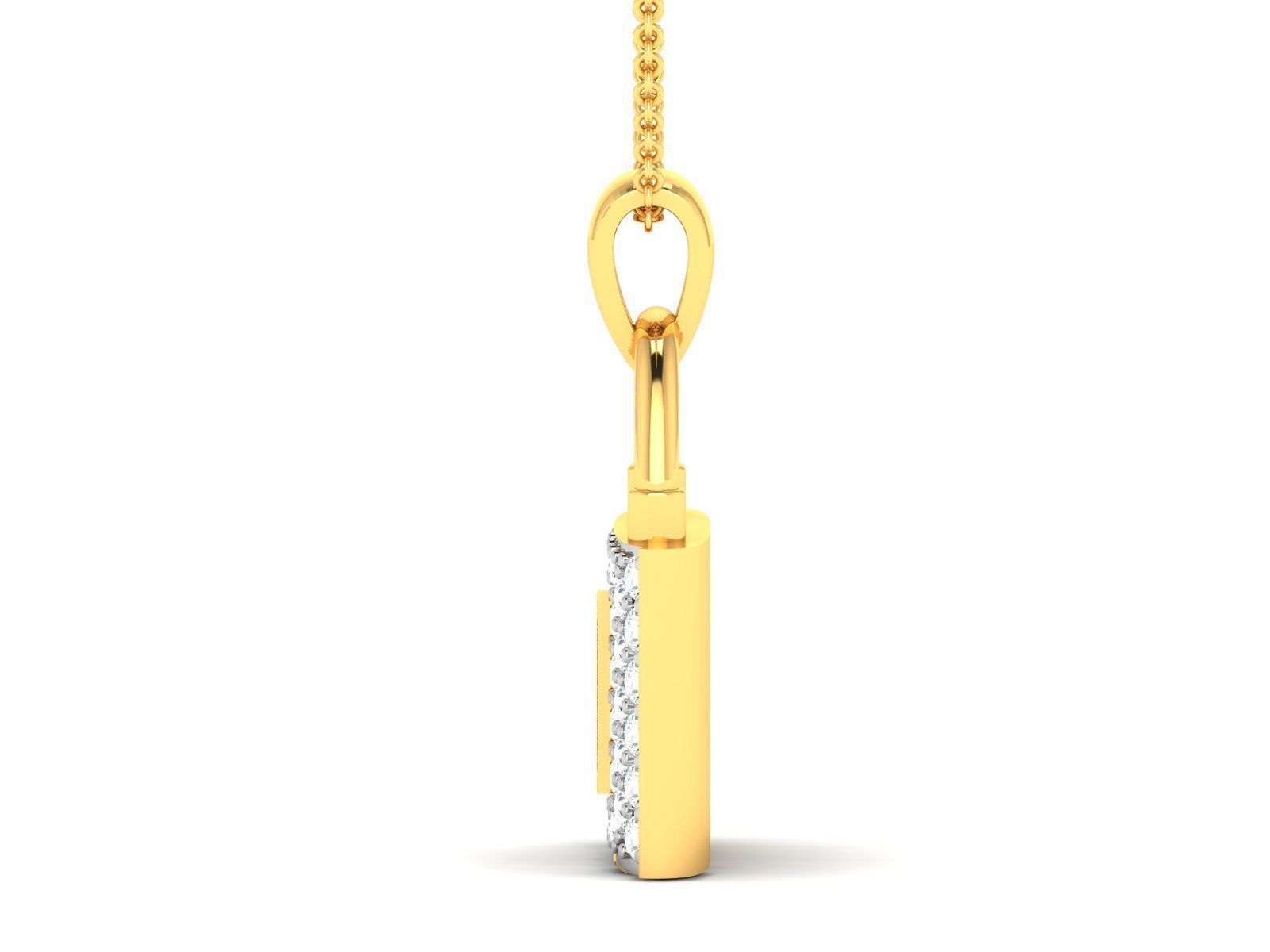 Lock and Key pendant 3dm render detail 3D print model_7
