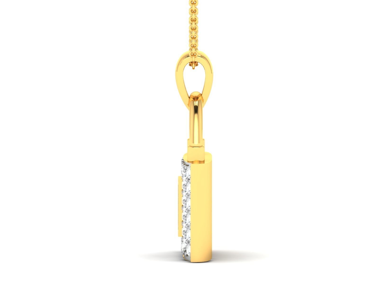 Lock and Key pendant 3dm render detail 3D print model_8