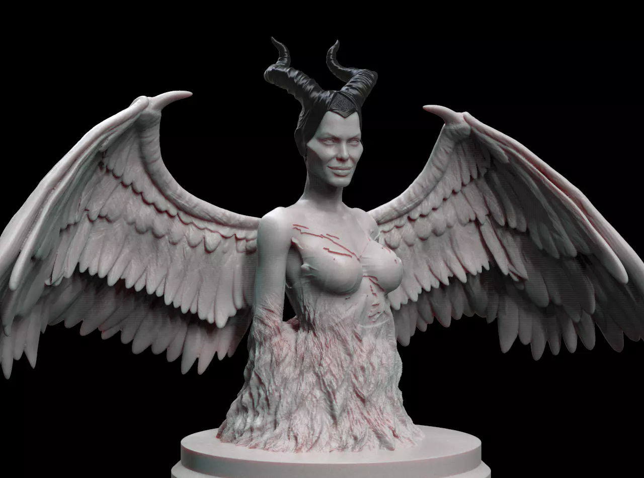 maleficent 3D bust 3D print model