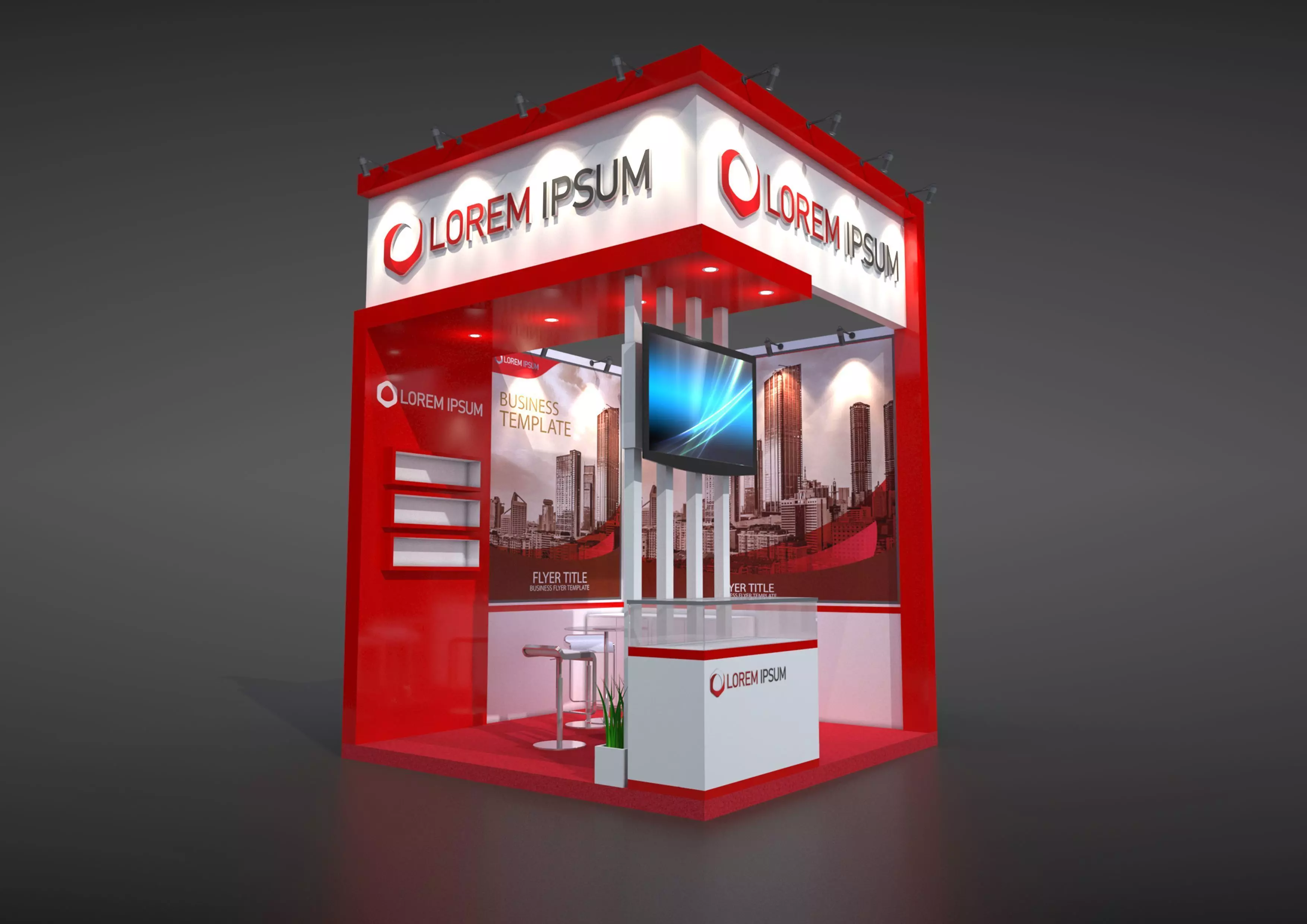 EXHIBITION STAND MS 9 sqm 3D model_0