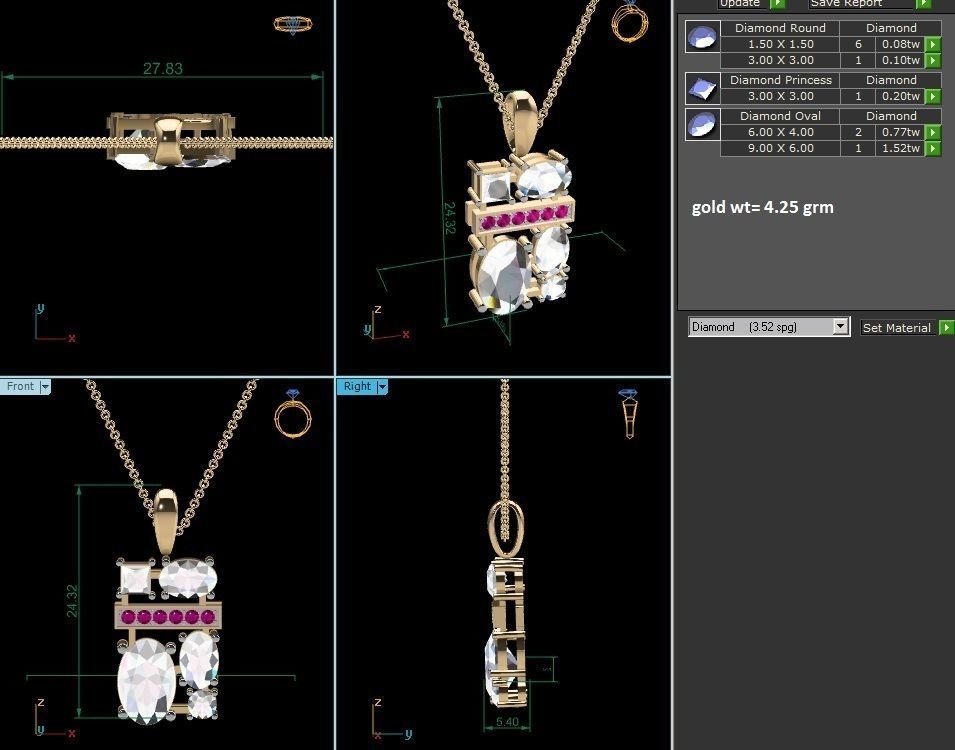 Women pendant 3dm render detail 3D print model_4