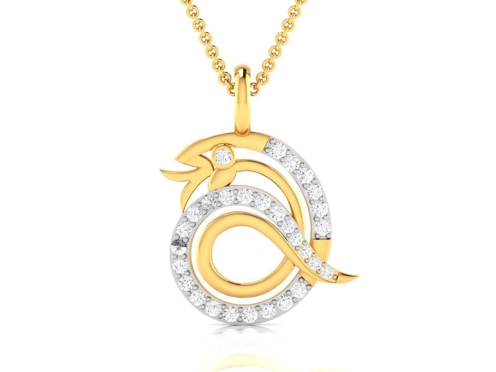 Snake pendant 3dm render detail 3D print model_4