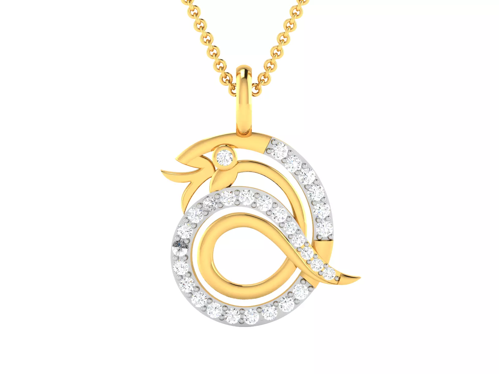 Snake pendant 3dm render detail 3D print model_0