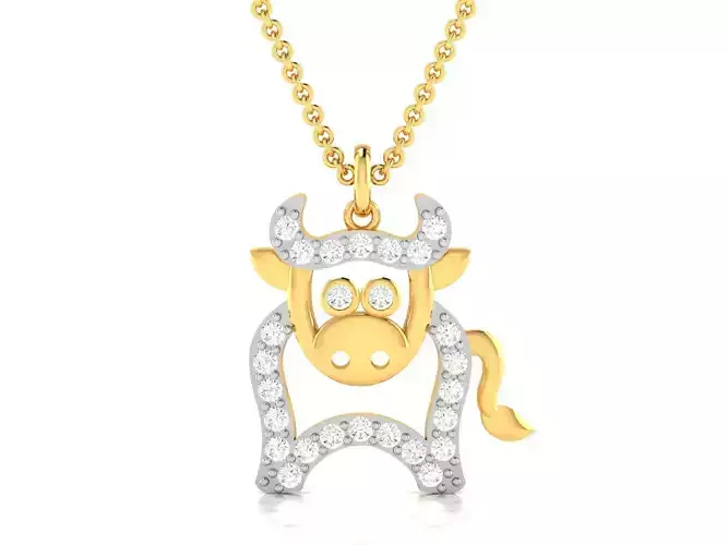 Cow pendant 3dm render detail