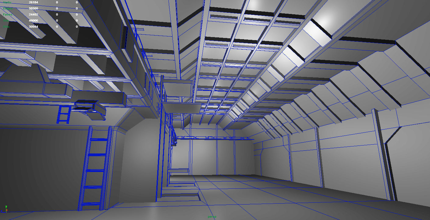 Shuttle Bay Low-poly 3D model_9