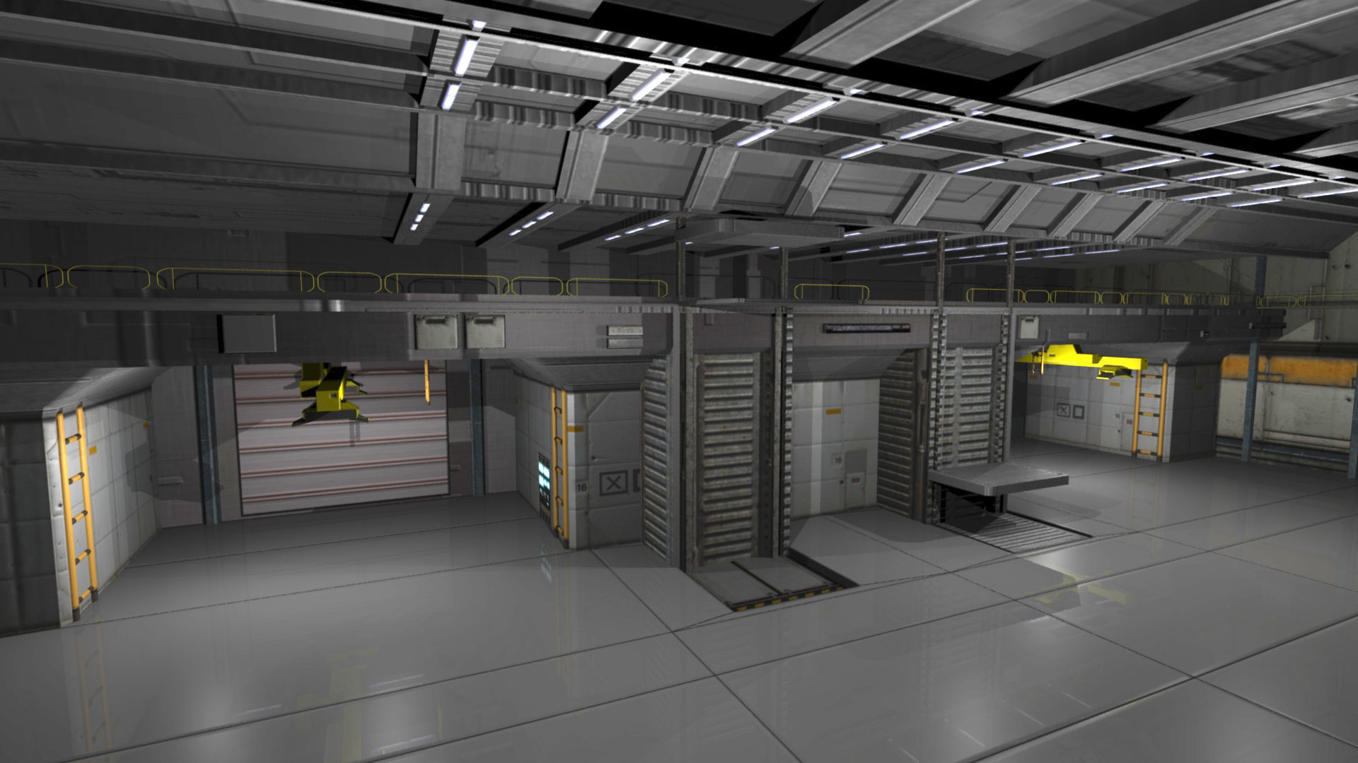 Shuttle Bay Low-poly 3D model_5