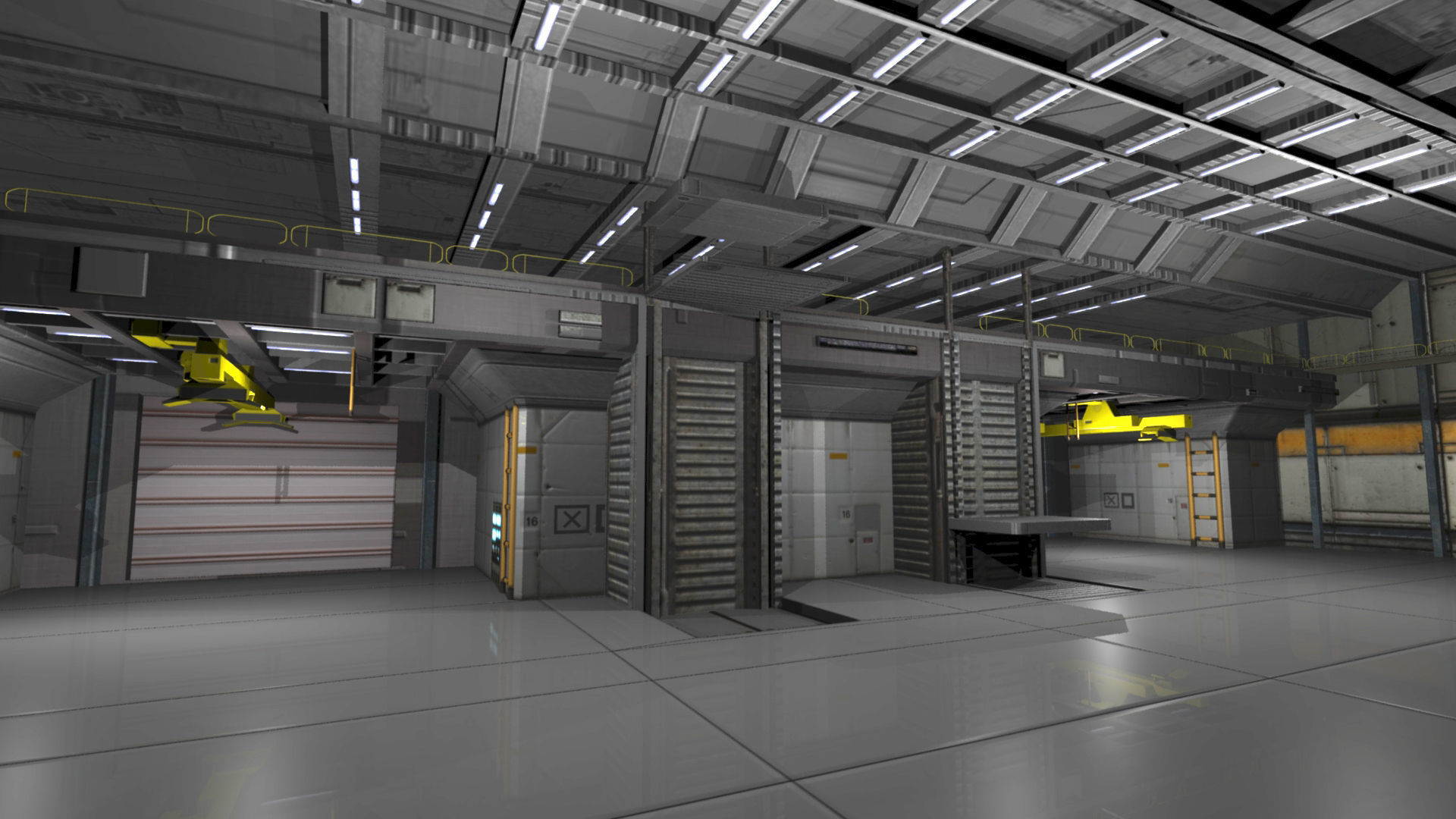 Shuttle Bay Low-poly 3D model_1