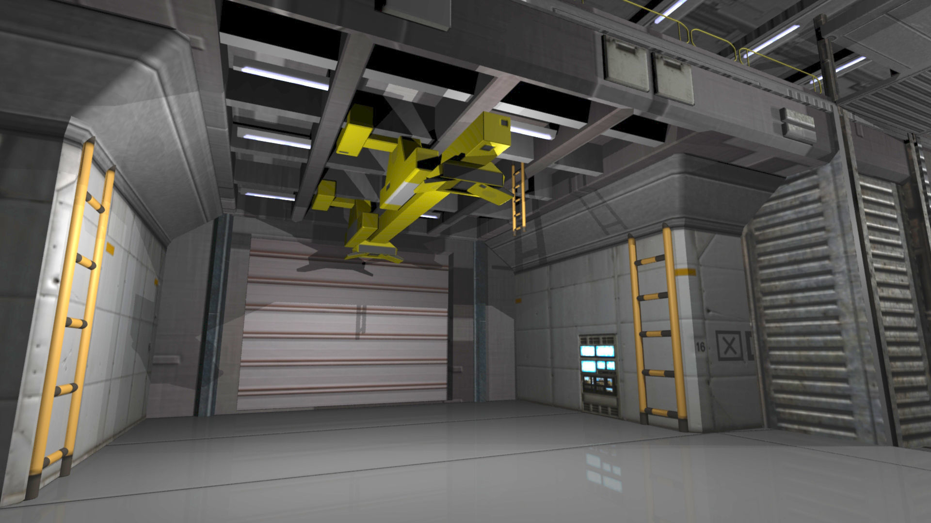 Shuttle Bay Low-poly 3D model_8
