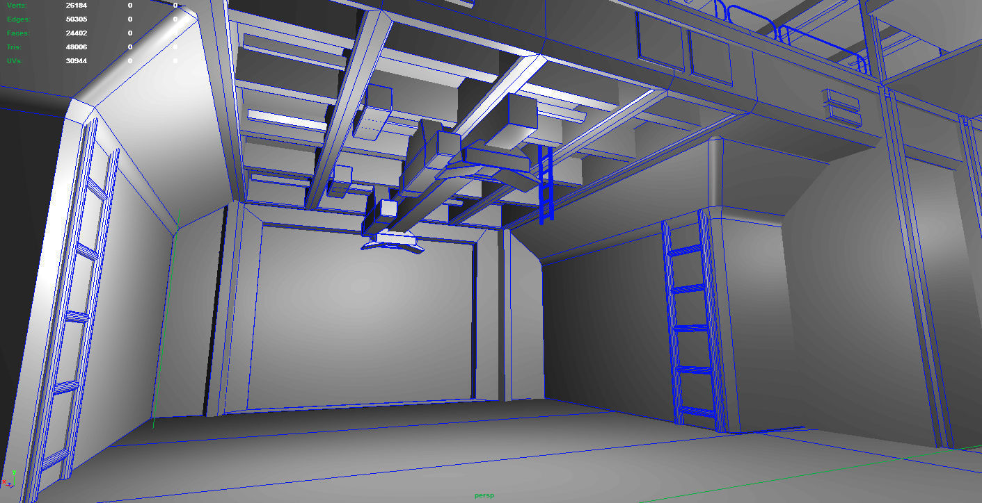 Shuttle Bay Low-poly 3D model_11