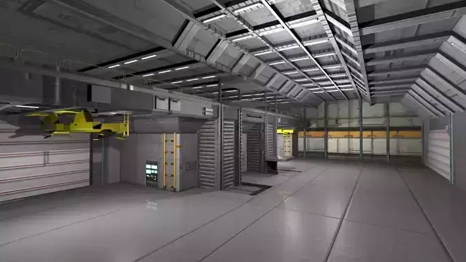 Shuttle Bay Low-poly 3D model