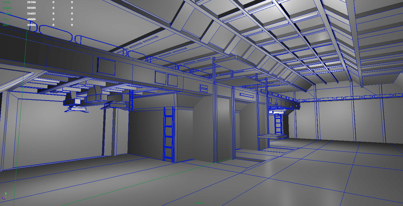 Shuttle Bay Low-poly 3D model_10